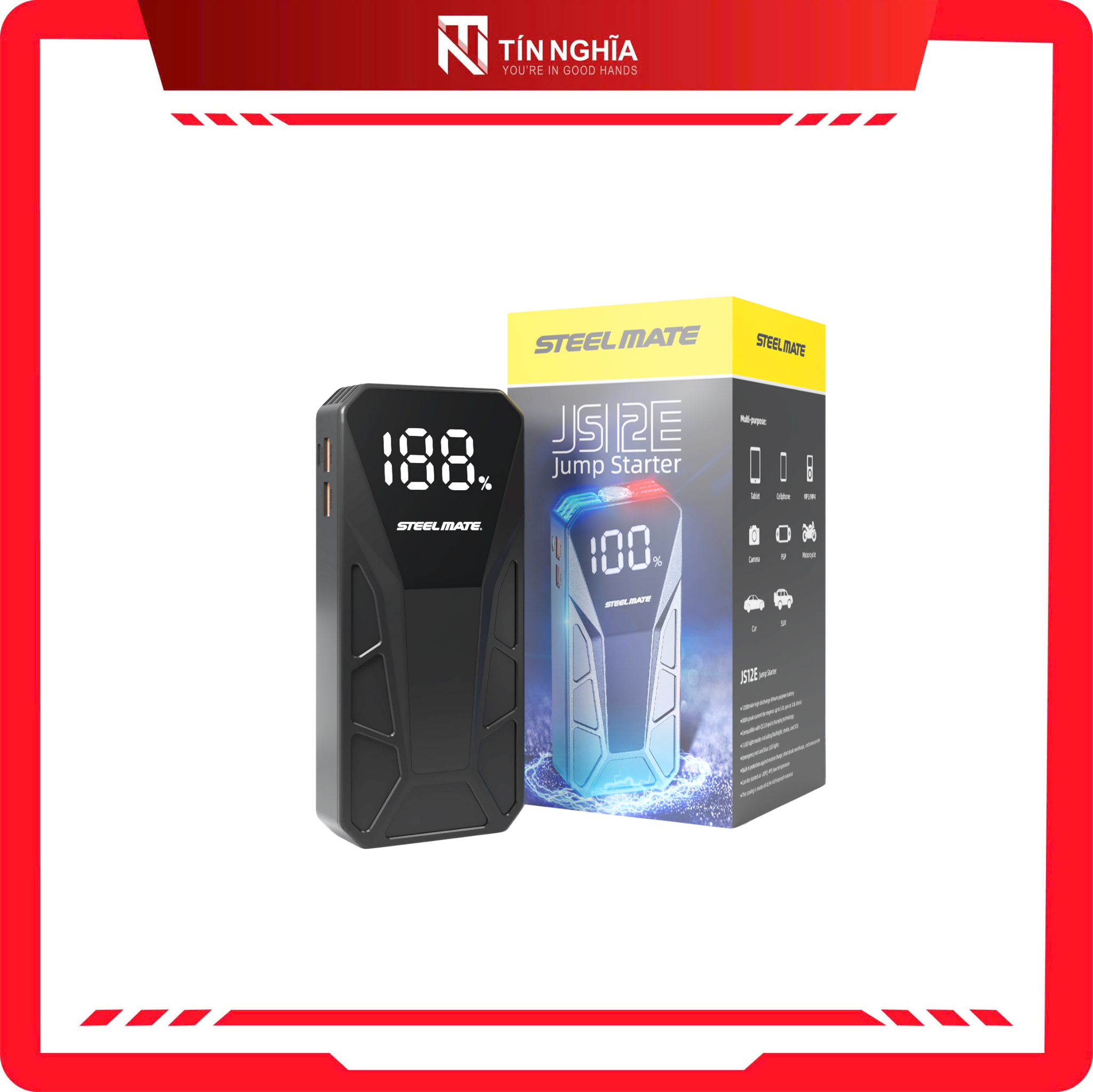 Kích bình ô tô chuyên dụng xe tải lớn Steelmate JS12E