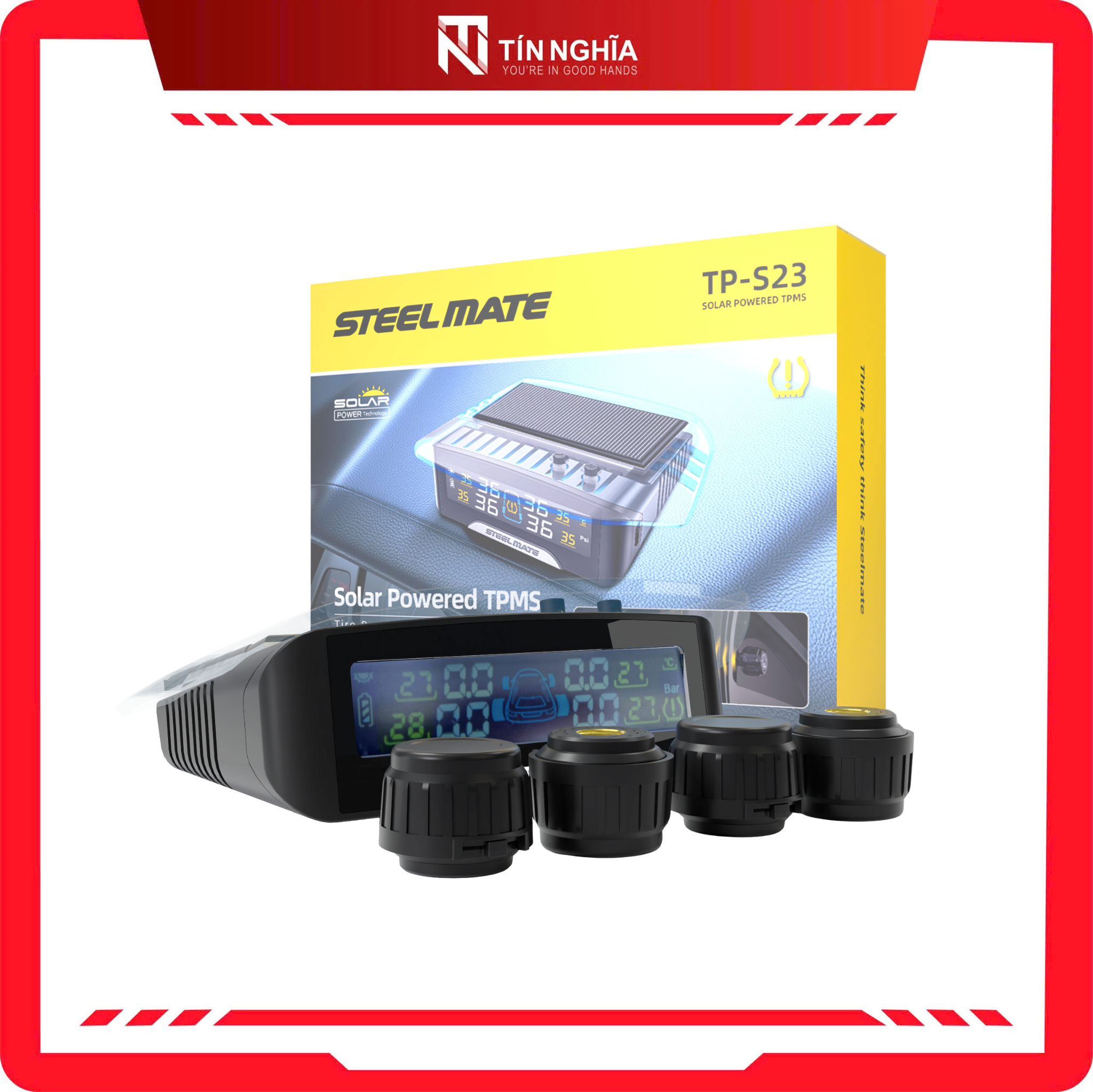 Cảm biến áp suất lốp ô tô van ngoài Steelamate TP-S23